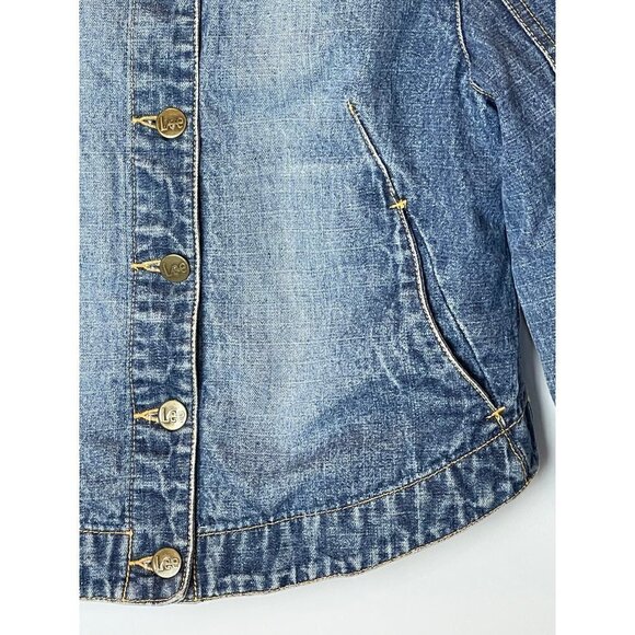 Lee Outerwear Blue Denim Quilted Lined‎ Jean Jacket Size M - Picture 3 of 11